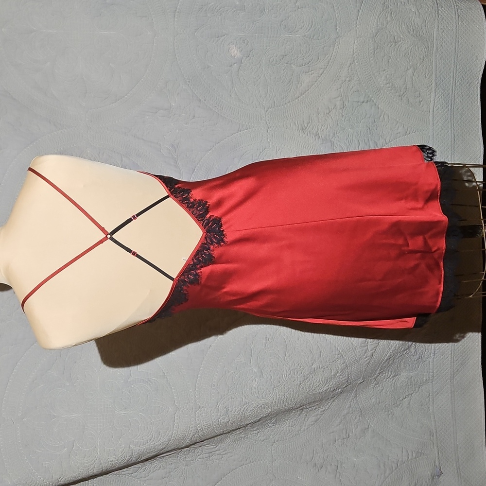 2 Piece Raunchy, Sexy Red Robe & Chemise Set - Picture 10 of 12